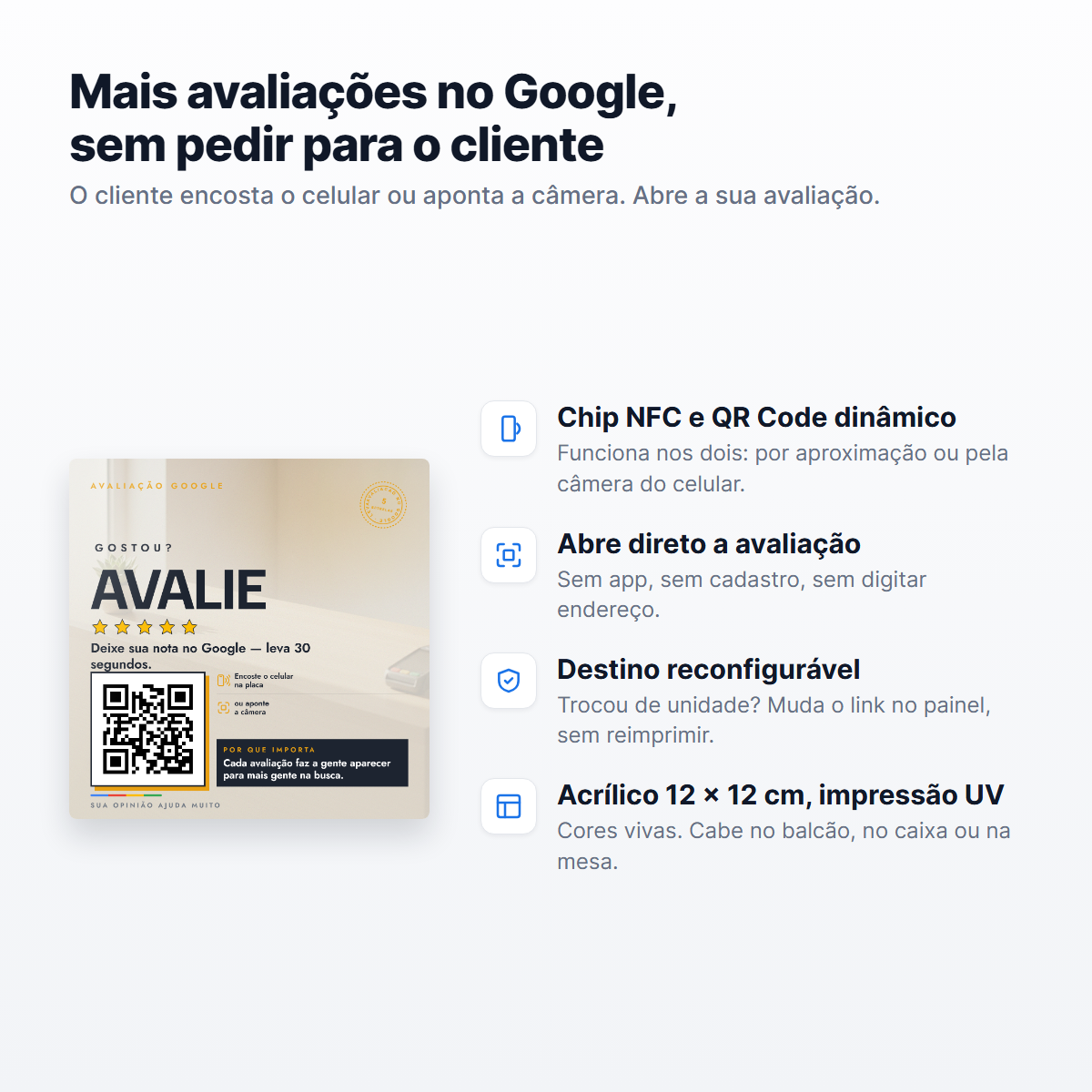 Placa de Avaliação Google Balcão Clean - Foto 4 de 5 - Spot5