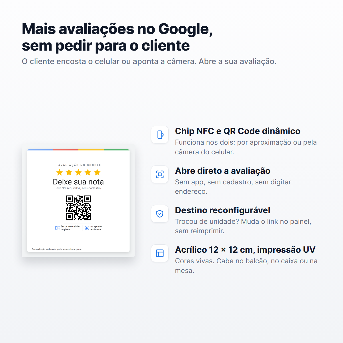 Placa de Avaliação Google Cartão Material - Foto 4 de 5 - Spot5