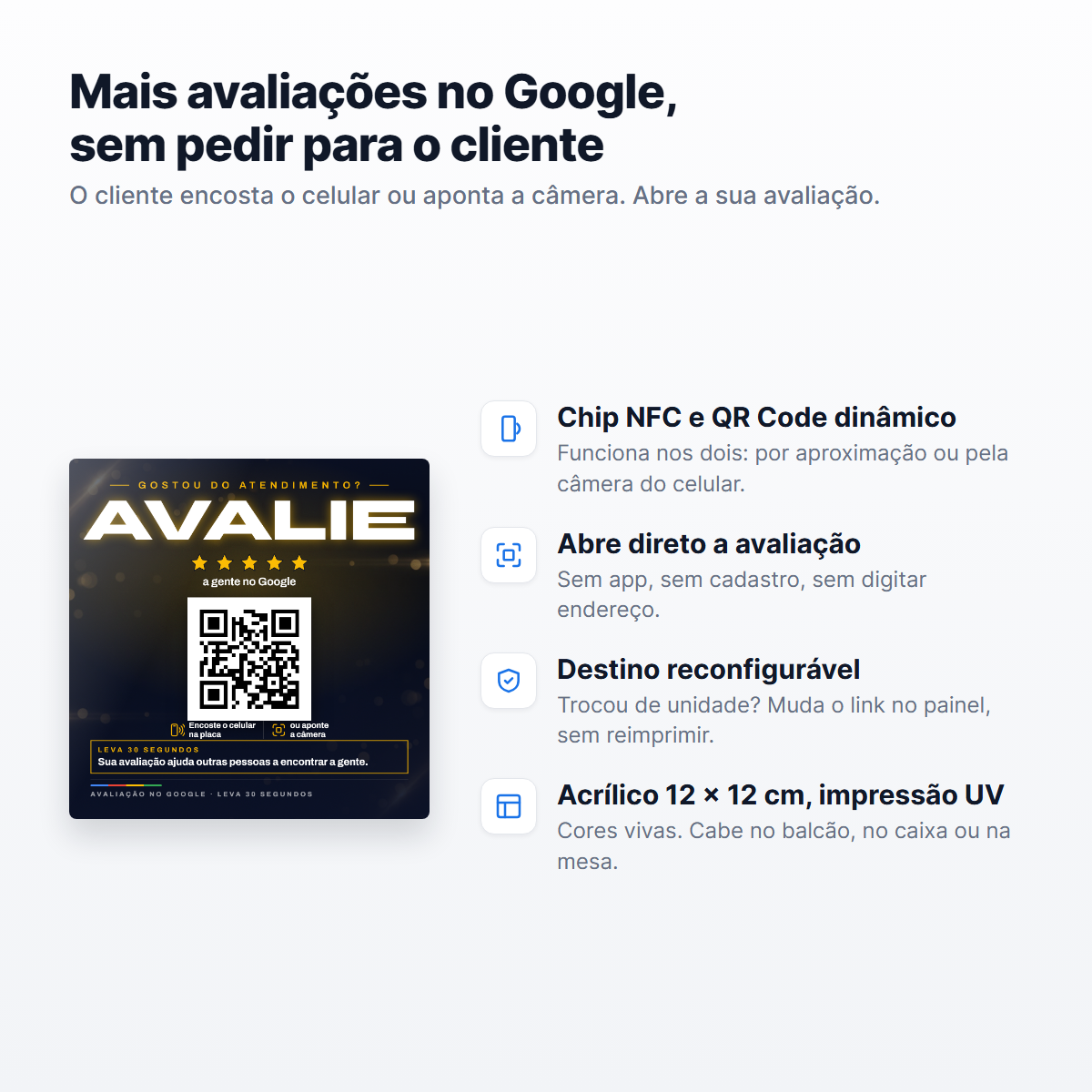 Placa de Avaliação Google Estrelas Ouro - Foto 4 de 5 - Spot5