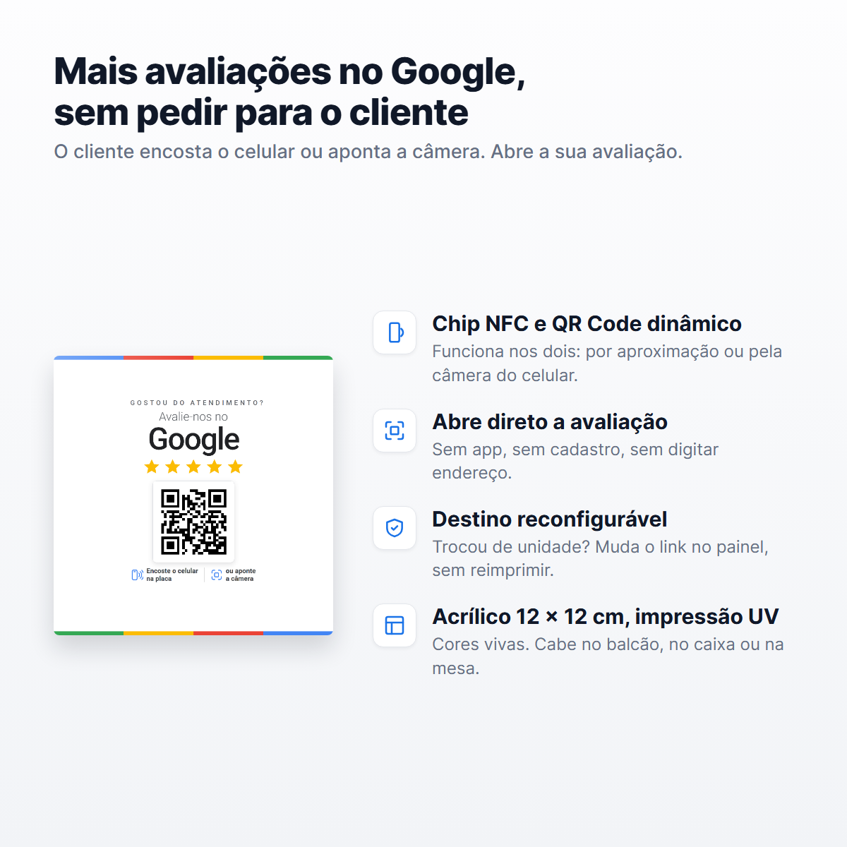 Placa de Avaliação Google Branco - Foto 4 de 5 - Spot5